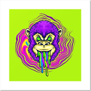 Rainbow Chimp Drool Posters and Art